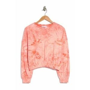 Elodie Women's Tie Dye Long Sleeve Crewneck Sweatshirt Top Pink Size XS, NWT